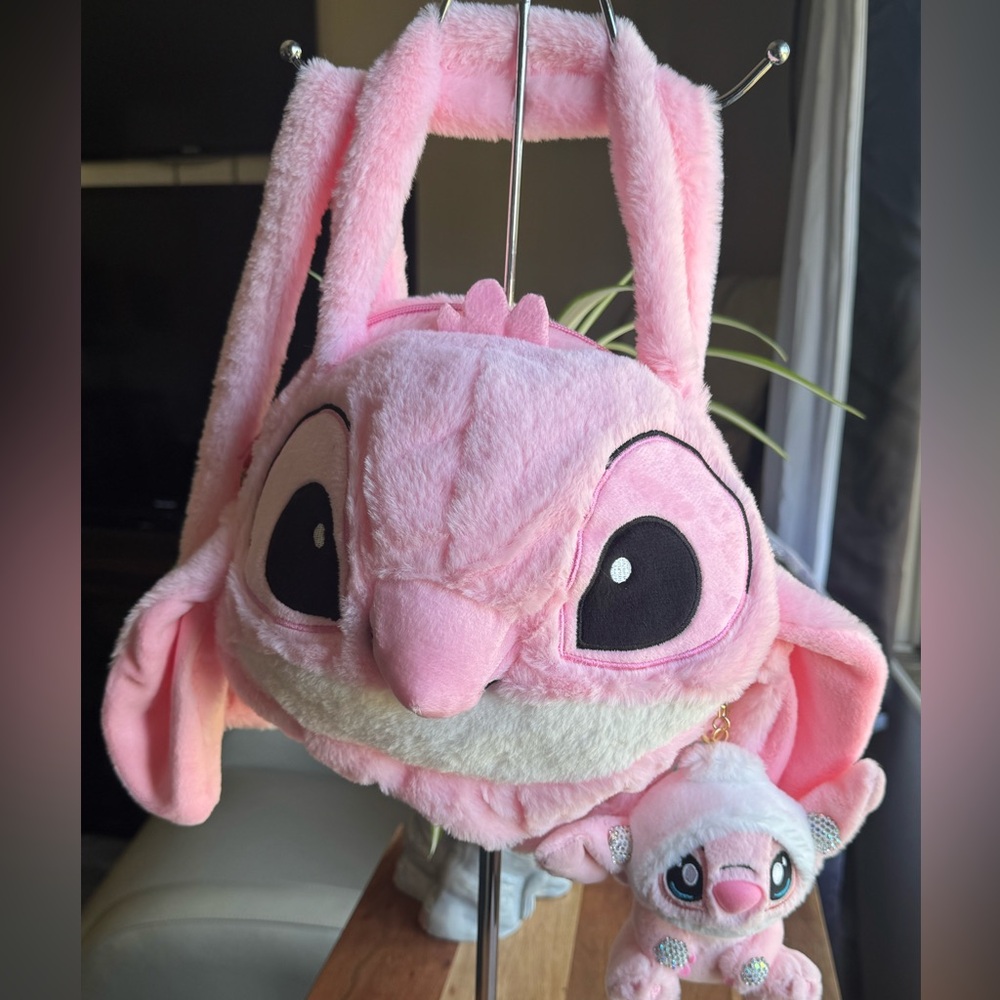 Disney’s Angel Plush Purse With Detachable Crossbody Strap and Bonus Bag Charm
